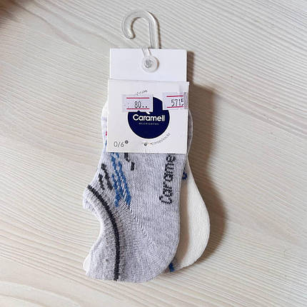 Шкарпетки сірі для хлопчика 2 пари (0-6м) (YOLA.BABY.SHOP), фото 1
