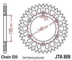 JT зірка зад 808 50 алюм. RACELITE SUZUKI RM/RMZ DR/DRZ (80850JTA) (ŁAŃC.520)  чорна