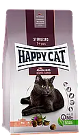 СУХОЙ КОРМ HAPPY CAT ADULT STERILISED ATLANTIC-LANCH ДЛЯ СТЕРИЛИЗОВАННЫХ КОШЕК И КОТОВ С ЛОСОСЕМ- 1,3 кг