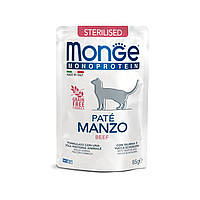 Monoprotein Monge Monoprotein Manzo - паучи для стерилизованных кошек с говядиной-85гр
