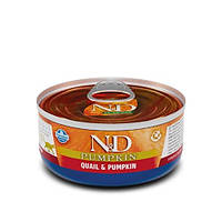 Farmina N&D Grain Free Pumpkin Quail Adult Cat - Беззерновой консервированный корм с тыквой и перепелом -70 гр