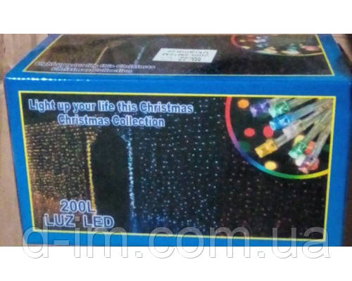 Однотонна гірлянда штора 3х2м, 220в, 200 LED
