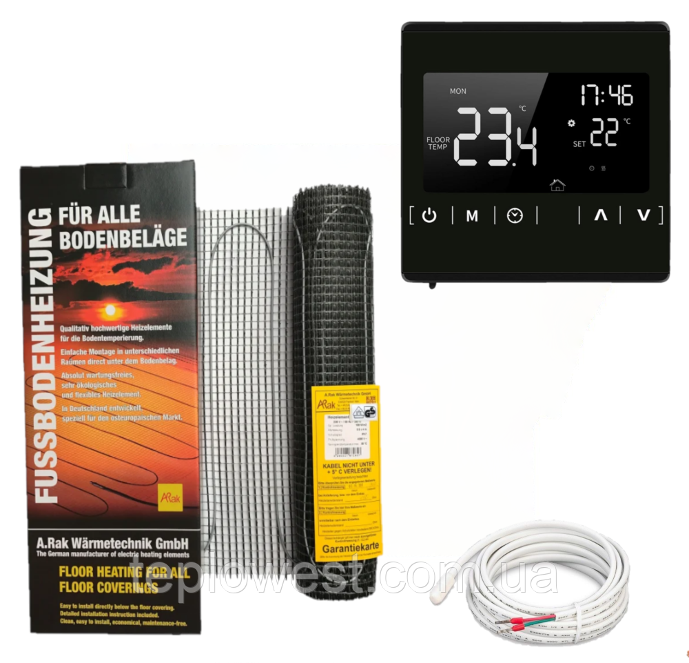 Мат для теплої підлоги Arnold Rak Standart FH-EC 2107 (0,75 м2) з терморегулятором Ecoset 1822