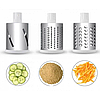 Овочерізка ручна мультислайсер Tabletop Drum Grater DL78 Терка для овочів і фруктів 3 насадки Червона, фото 3