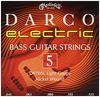 Струны для 5-струнной бас-гитары MARTIN D9705L Darco Nickel Wound .045 - .125
