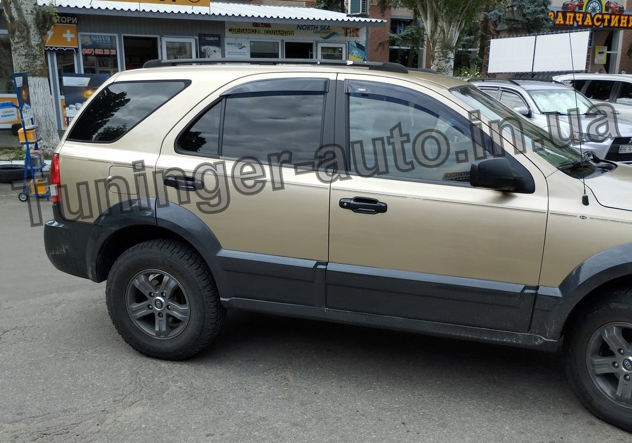 Дефлектори вікон (вітровики) Kia Sorento 2002-2009 (Hic)