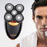 Акумуляторна універсальна машинка для стриження бороди зі змінними насадками для стриження волосся в носі та вухах, фото 8