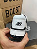 Чоловічі та жіночі кросівки New balance 550 White Black Нью Беланс 550 білі шкіра замш демісезон Китай, фото 9