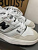 Чоловічі та жіночі кросівки New balance 550 White Black Нью Беланс 550 білі шкіра замш демісезон Китай, фото 8
