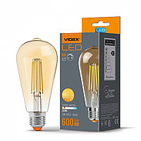 LED лампа VIDEX Filament ST64 6W E27 2200K с диммером VL-ST64FAD-06272