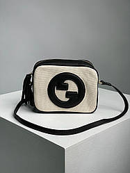 Жіноча сумка Гуччі бежева Gucci Blondie Small Shoulder Bag Cream/Black