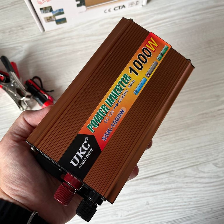 Інвертор перетворювач напруги UKC 1000 Вт 12В/220В з USB DC/AC для дому та автомобіля