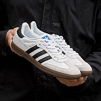 Кроссовки Adidas Samba White Black бело-черные