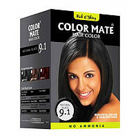 Фарба Колор Мейт чорна 9.1, Краска для волос Колор Мейт чёрная, Color Mate Herbal Based Ammonia Free Hair Color Natural Black, Аюр