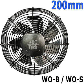 Вентилятор для припливно витяжної вентиляції 200 мм WO-B (WO-S) Аксіальний вентилятор низького тиску QuickAir