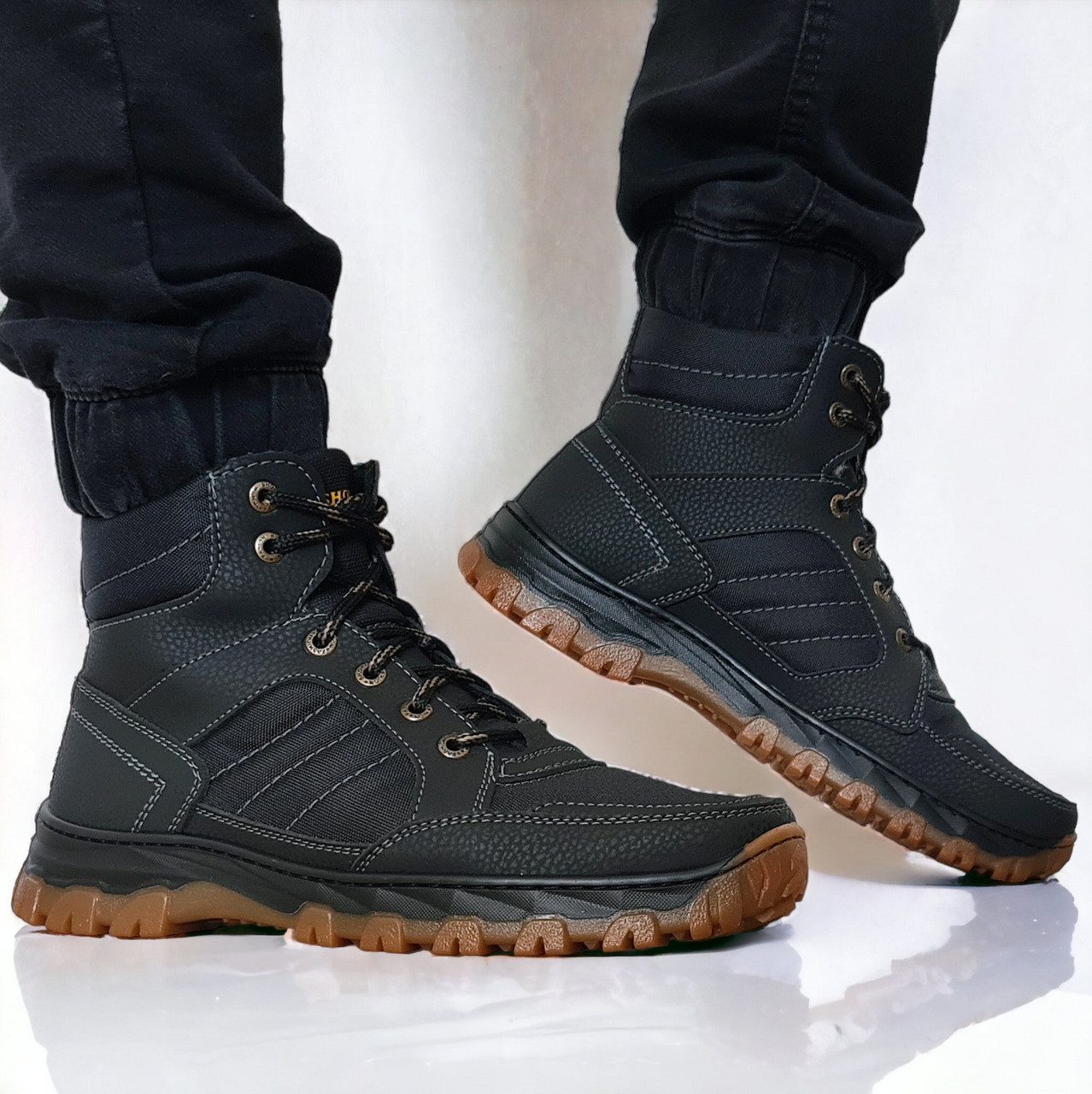 41, 43 р. Черевики чоловічі зимові чорні на хутрі (Клб-110ч), фото 1