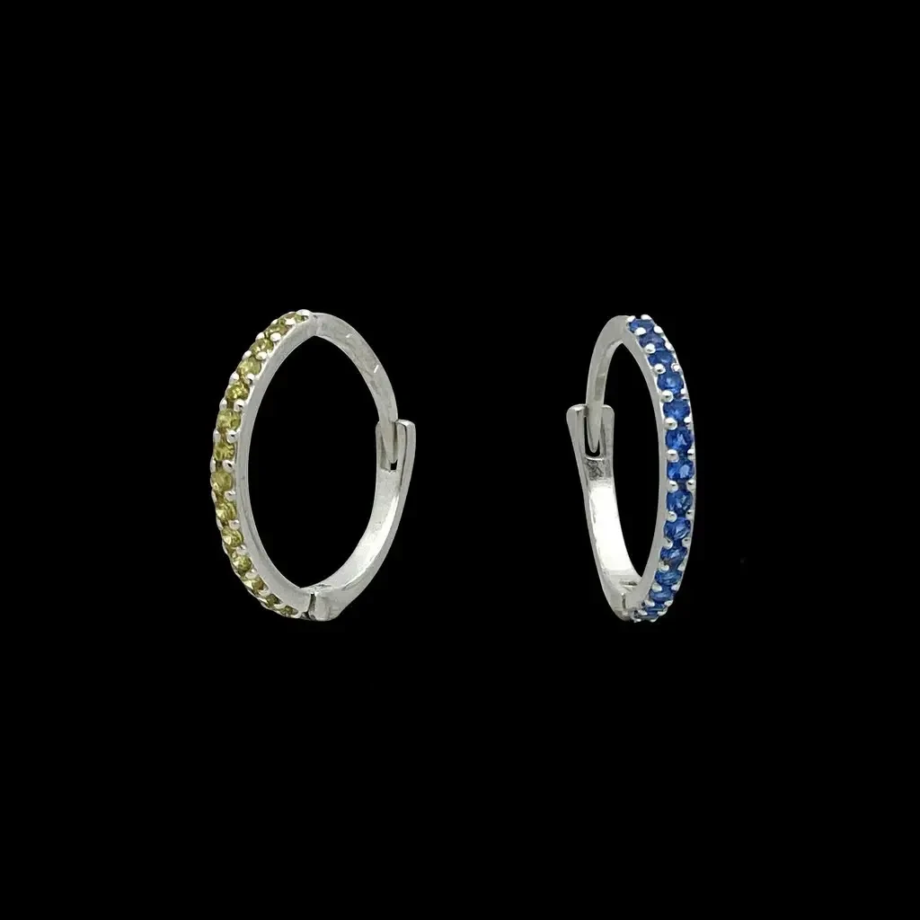 Срібні сережки з фіанітами, 28 каменів