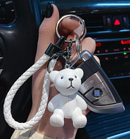 Милый брелок украшение для ключей с карабином "Teddy Cookie", белый мишка