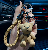 Милый брелок украшение для ключей с карабином "Teddy Cookie", коричневый мишка