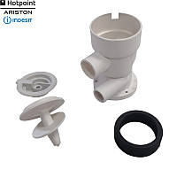 Корпус фільтра (у зборі з фільтром) зливного насосу для пральних машин Ariston, Indesit, Whirlpool C00036859