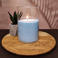 Голубой пальмовый воск для насыпной свечи 1 кг + 1 м фитиля, гранулированный. Песочные свечи в гранулах.