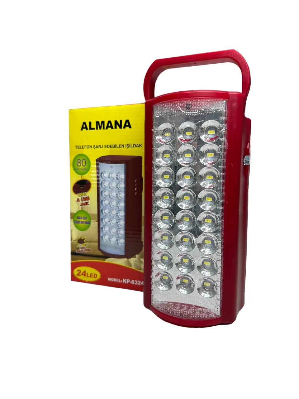 Акумуляторний переносний ліхтар з повербанком Almana KP-6324/24 LED Ручний usb світильник