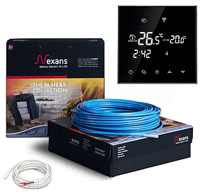 Двожильний нагрівальний кабель Nexans TXLP/2R 840/17 (5,0-6,2) з терморегулятором Ecoset TGT 70 Wi-Fi
