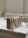 Жіноча сумка рептилія крос-боді з пташками бежева, фото 9