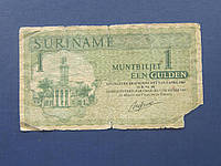Банкнота 1 гульден Суринам 1960 редкая как есть