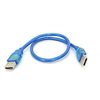 Кабель USB 2.0 RITAR AM/AM, 0.3m, прозорий синій