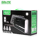 Портативна сонячна станція GDLITE GD 1+3 потужні LED лампи ( сонячна панель / функція Павербанку), фото 7