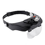 Лупа бінокулярна з LED-підсвіткою, 1,2Х 1,8х 2,5Х 3,5Х кратне збільшення, MG81001F, фото 2