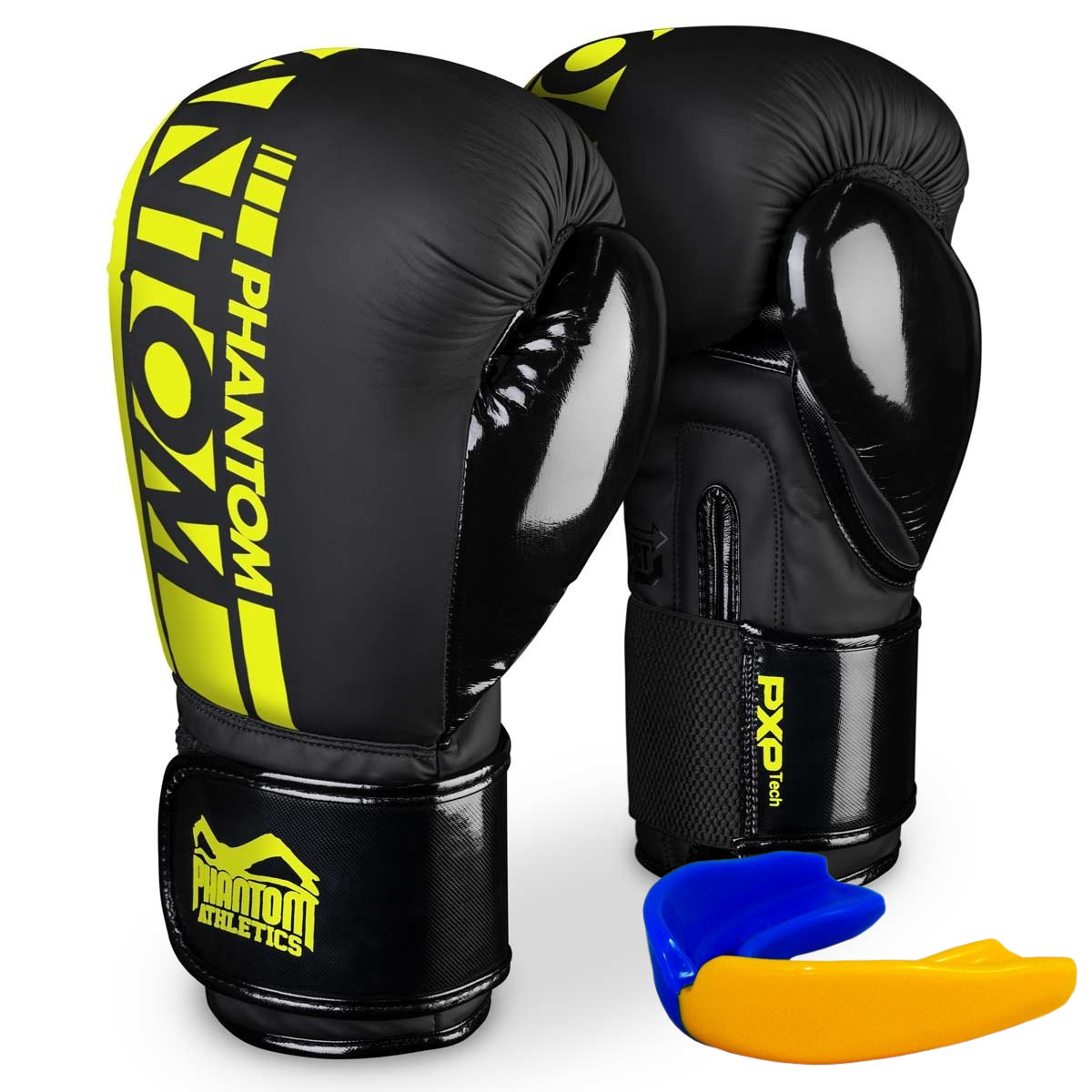 Боксерські рукавиці Phantom APEX Elastic Neon Black/Yellow 10 унцій (капа в подарунок)