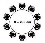 Круглий стіл для переговорів D-2000 Loft-design 2000х750 мм горіх-модена на 10 персон, фото 4