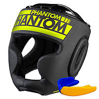 Боксерский шлем Phantom APEX Full Face Neon One Size Black/Yellow (капа в подарок)