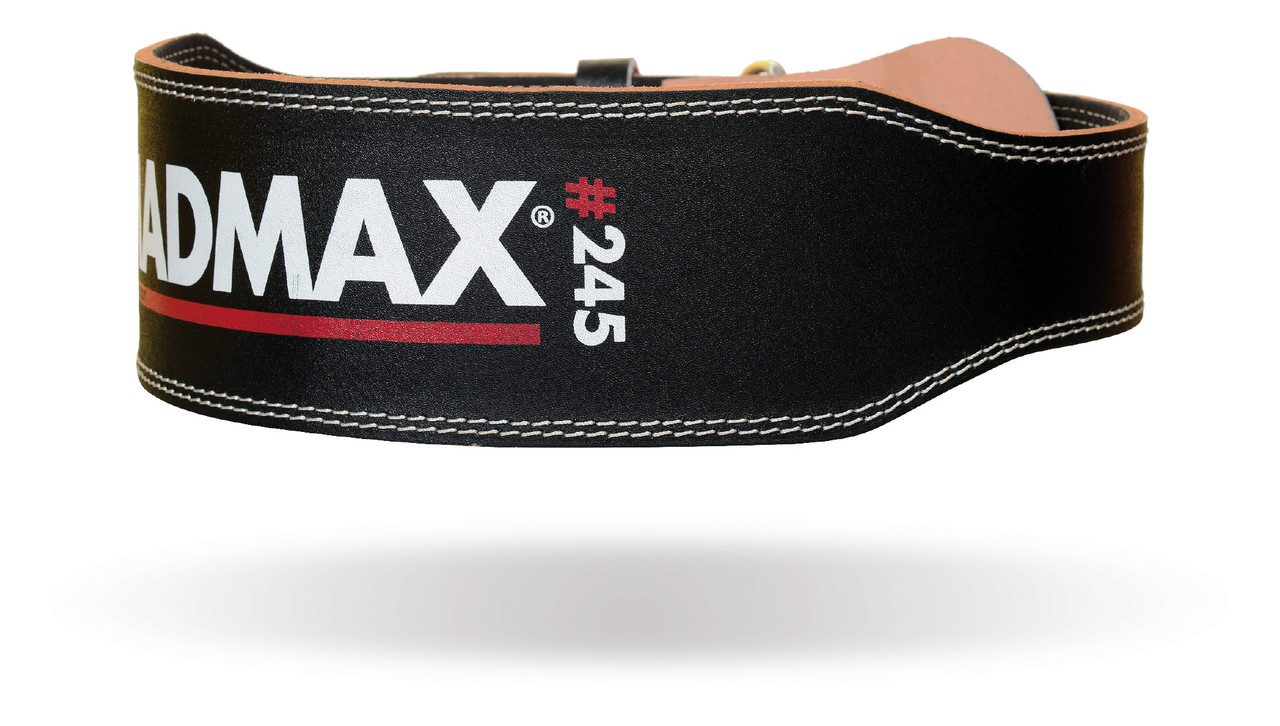 Пояс для тренувального залу MadMax MFB-245 Full leather шкіряний Black M