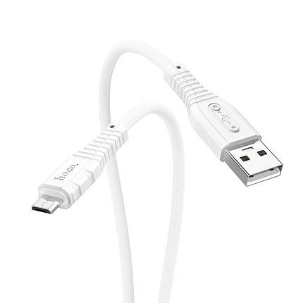 Кабель Usb Micro USB HOCO X67 2.4 A 1 m (круглий) White, фото 1