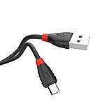 Кабель Usb Micro USB HOCO X27 2.4 A 1.2 m (круглий) Black, фото 2
