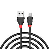 Кабель Usb Micro USB HOCO X27 2.4 A 1.2 m (круглий) Black, фото 3