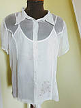 Біла шовкова жіноча сорочка з шовковим нижнім топом  розміри  60 62 64 Giani Forte, фото 3
