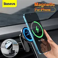 Держатель iphone Magsafe Baseus беспроводная зарядка авто крепление magnetic iphone xiaomi Samsung