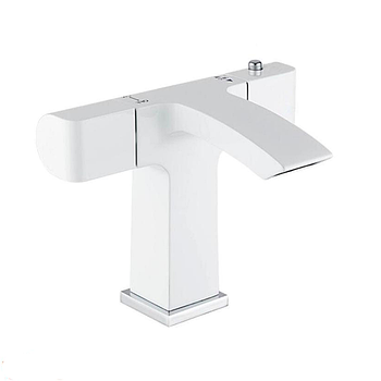 Термостатичний змішувач для умивальника Gappo G1007-50 білий квадратний