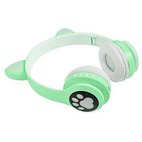 Бездротові навушники з котячими вушками та RGB підсвічуванням Cat VZV 23M. OH-530 Колір: зелений