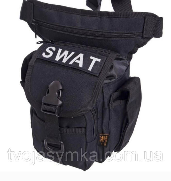 Тактична набедрена сумка SILVER KNIGHT  Swat підсумок на стегно чорна