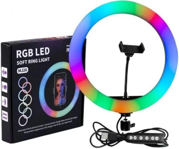 Кільцева LED-лампа RGB MJ26 26 см 1 кріп.тел USB