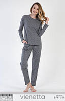 Пижама женская трикотаж/хлопок XL 48/50 комплект штаны с футболкой длинный рукав Vienetta (Турция)