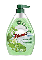 Средство для мытья посуды Friends Pure scents Огурец и мята 900 мл с дозатором