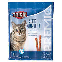 Лакомства палочки для котов Trixie Premio Stick Quintett c лососем и форелью
