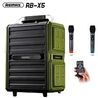 Караоке акустика 100w Remax RB-X5 портативная колонка 2 микрофона саундбар party box Xtreme change boom box