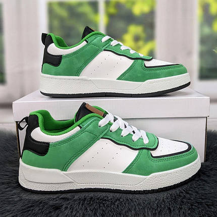 Кросівки кеди жіночі білі із зеленим Swin-shoes 4218, фото 1
